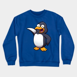 Cute Friendly Cartoon Penguin Crewneck Sweatshirt